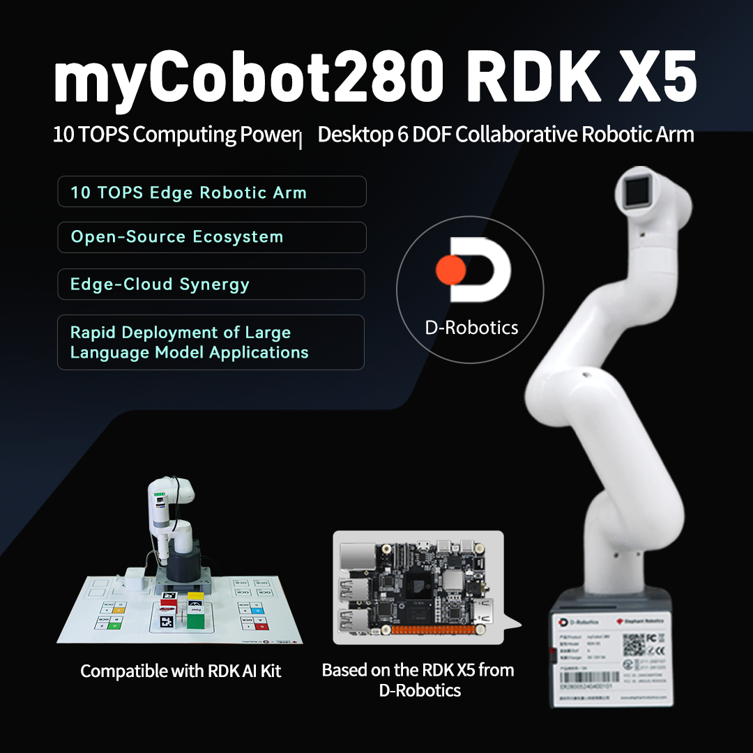 myCobot 280 RDK X5 - 6 DOF 協働ロボット（10 TOPS のコンピューテ