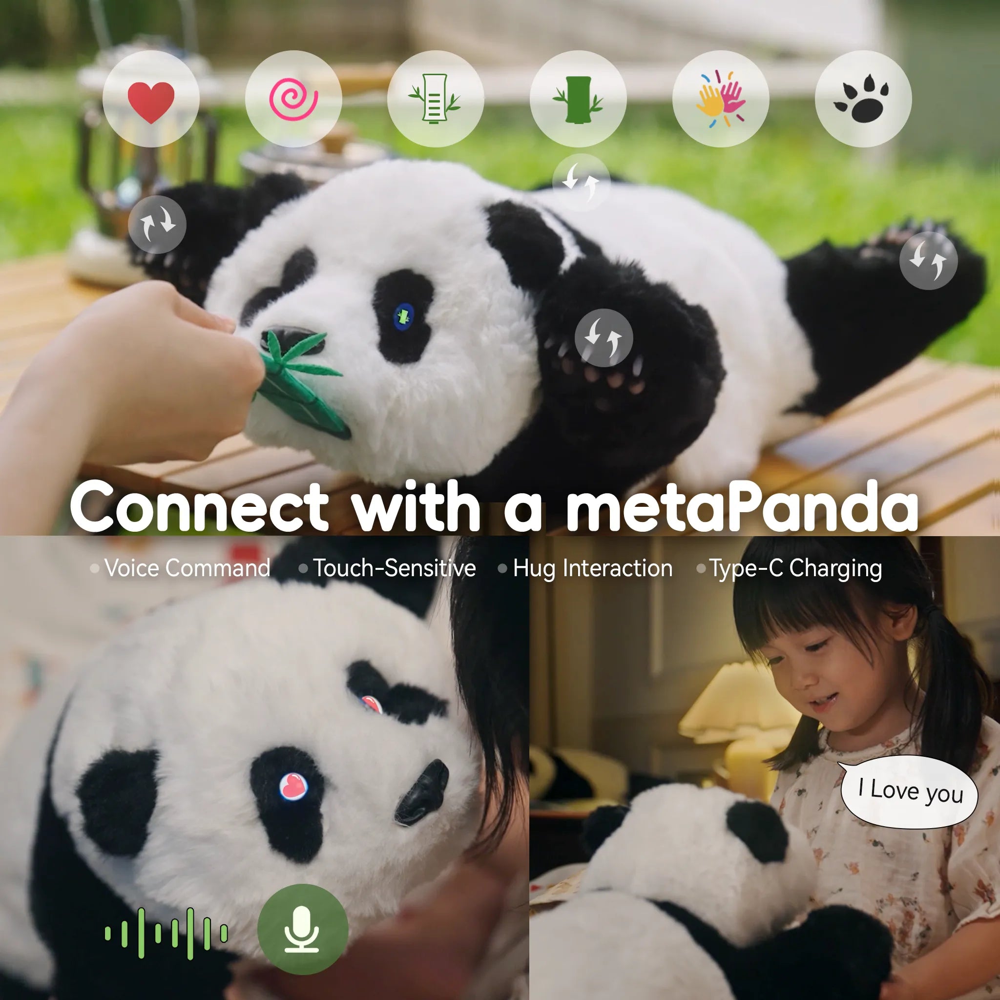 Elephant Robotics metaPanda：タッチ反応ストレッチロボットペット