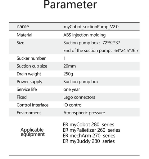 Suction Pump 2.0 Version For MyCobot/MyPalletizer/MechArm/MyBuddy