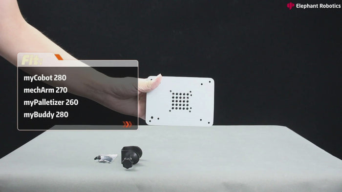 myCobot-机の端にmyCobotを固定するために使用されるGシェイプベース